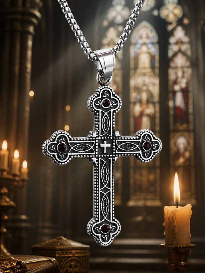 The Armored Kingdom Holy Redeemer Covenant Cross Necklace-Daily Wear-Faith Based-Stainless Steel product image (1)
