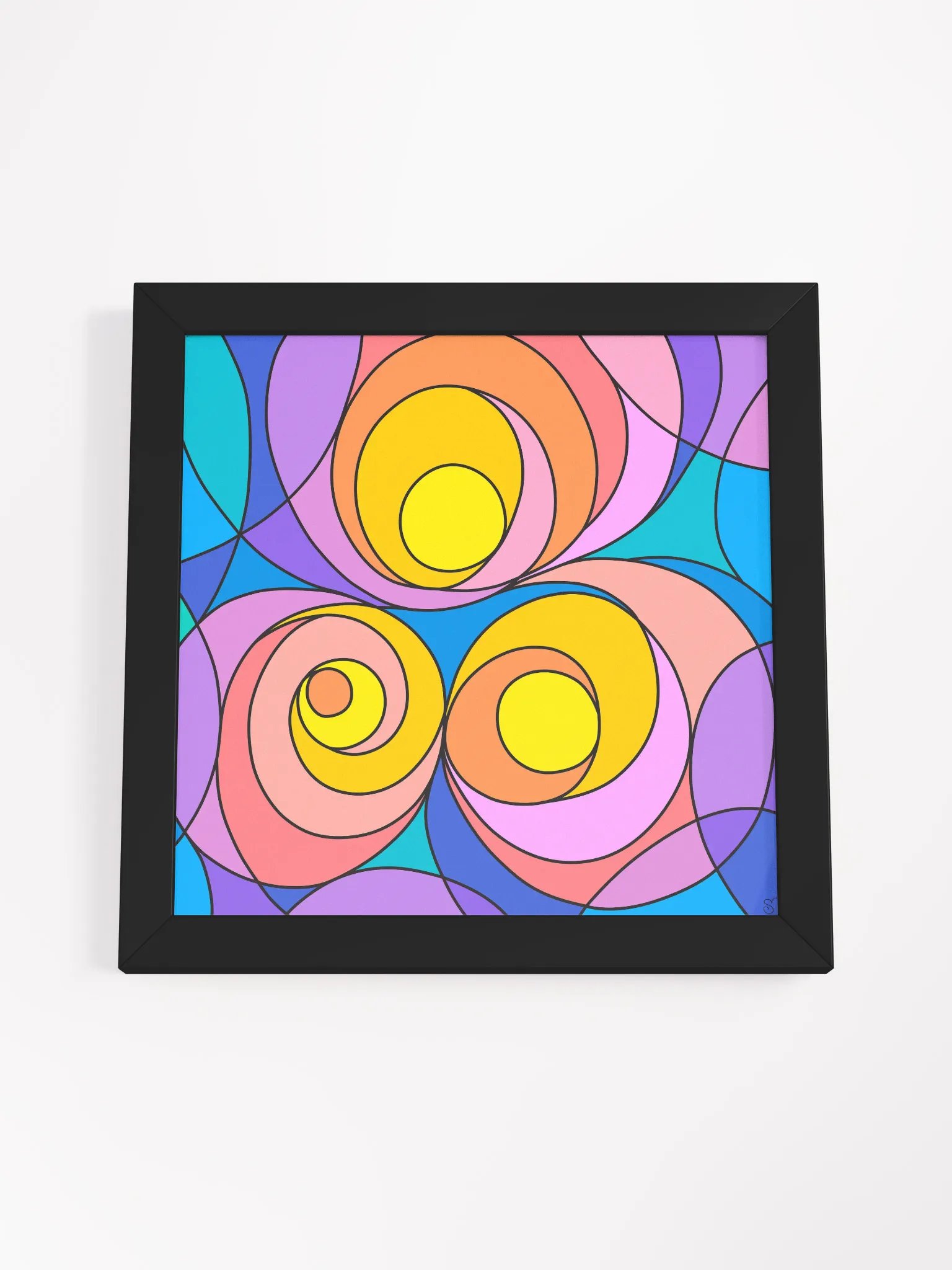 Vibrant Ayous Wood Framed Matte Poster - Abstract Square No. 1 product image (50)