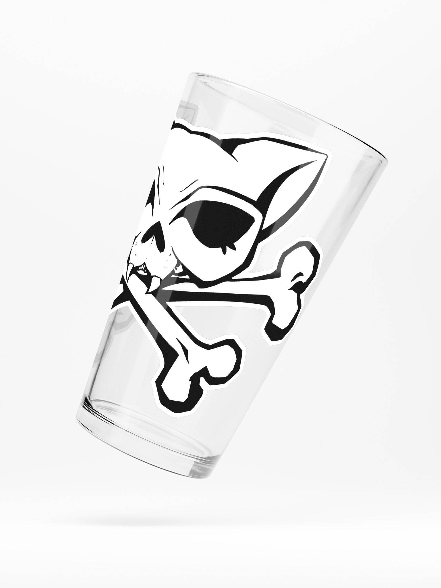 White Kat Skull Pint Glass product image (5)