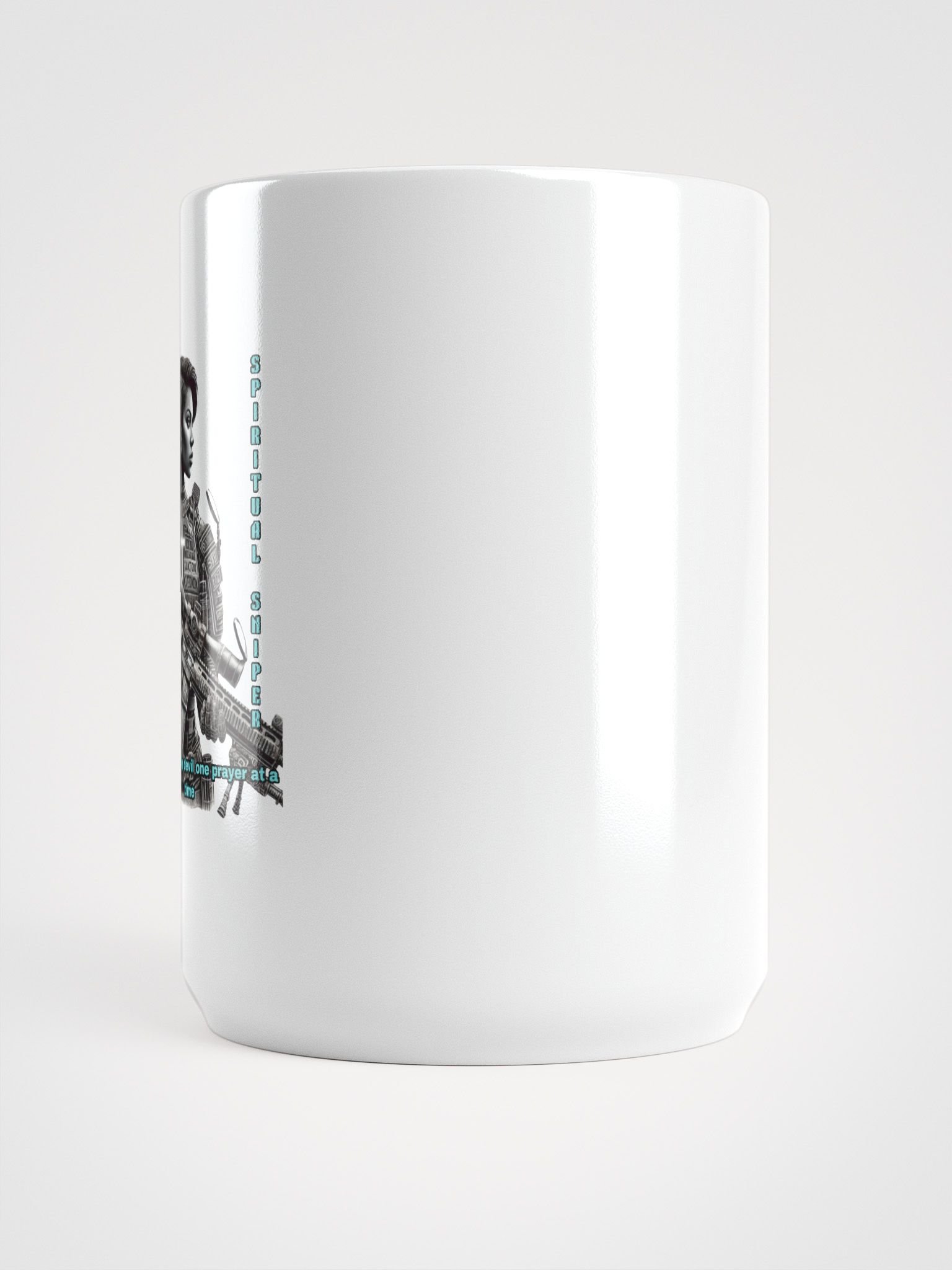 Spiritual Sniper Christian 15 oz White Coffee Mug Taking Out the Devil One Prayer at a Time Faith Based Drinkware product image (6)
