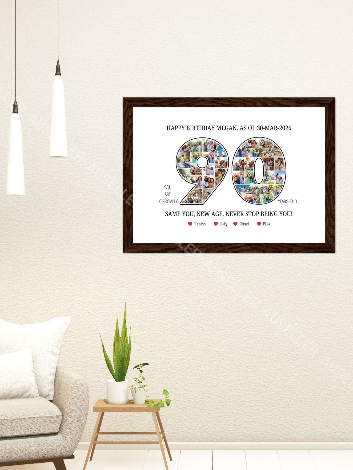 90th Birthday Photo Collage Poster - Canva Template | auseller