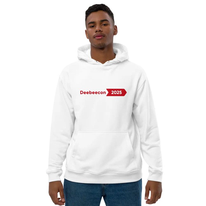 Official ECO Friendly DeeBeeCon 2025 Hoodie (WHITE) product image (2)