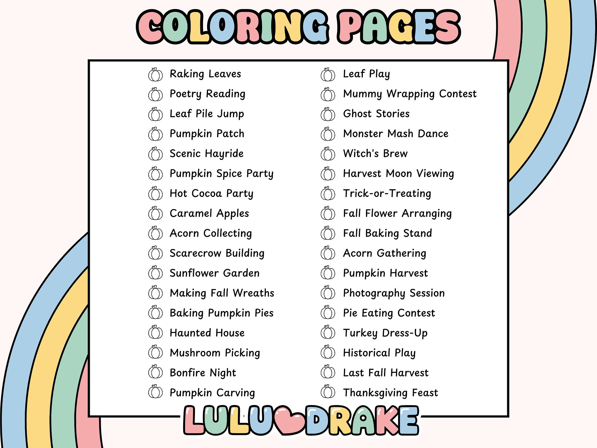 Fuzzy Buddies Cozy Fall Coloring eBook, BIG PACK 34 Pages | ★ DIGITAL ★ product image (2)