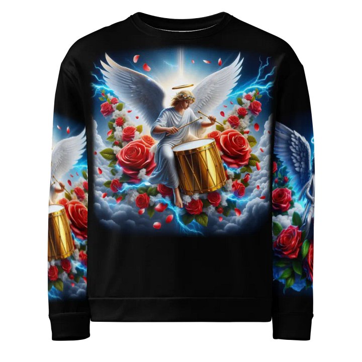 Angels making Music with a Drum - All-Over Unisex Sweatshirt #9 product image (1)