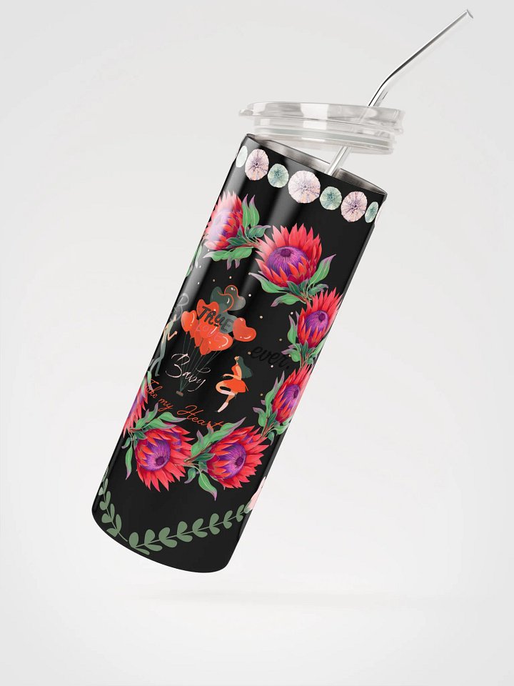 20 oz Stainless Steel Tumbler with reusable Straw, leak proof cup lid, True love Tumbler for women, mug, portable Bottled Water Bottle. product image (2)