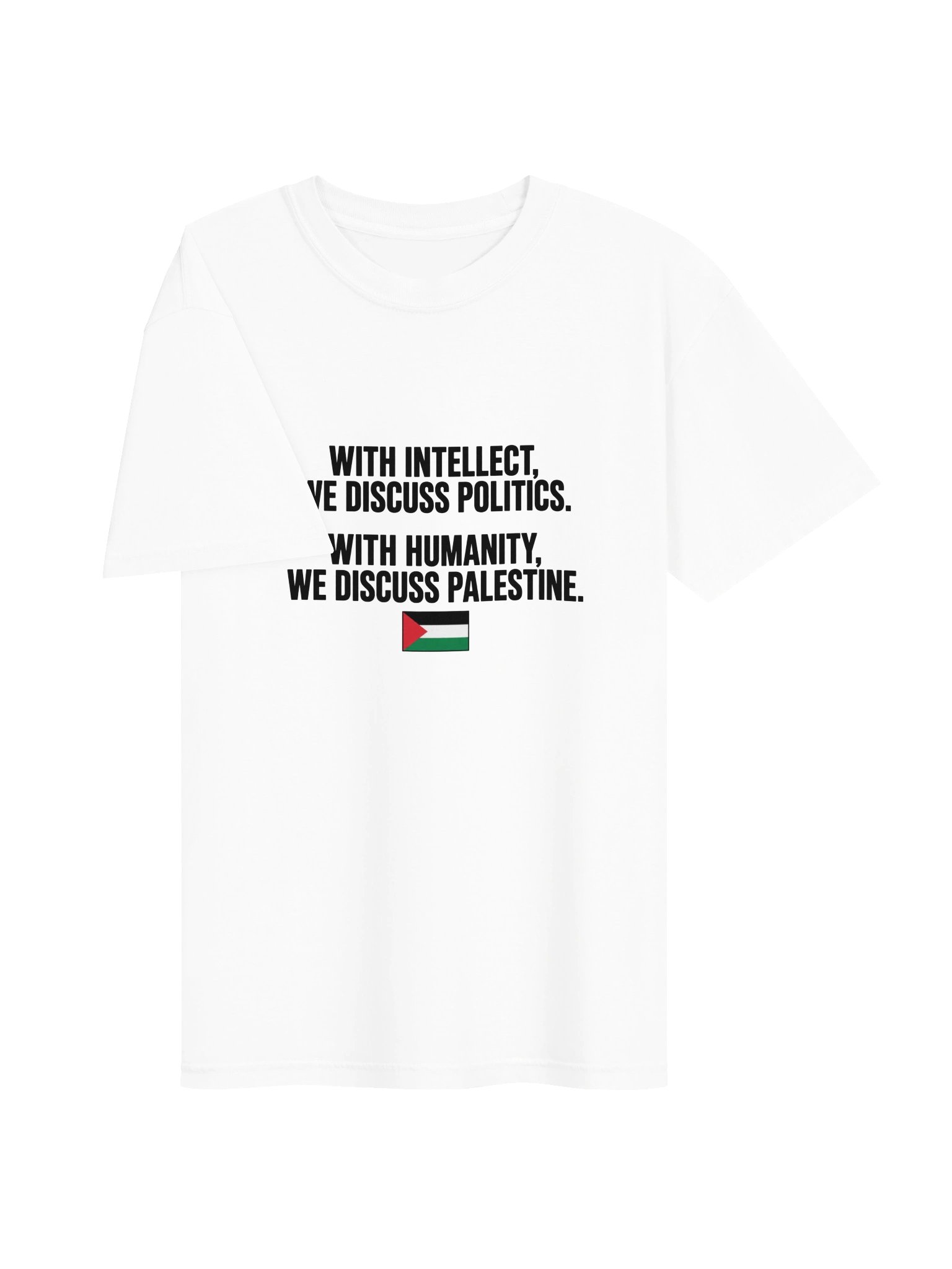 With Humanity, We Discuss Palestine T-Shirt 🇵🇸 white product image (3)