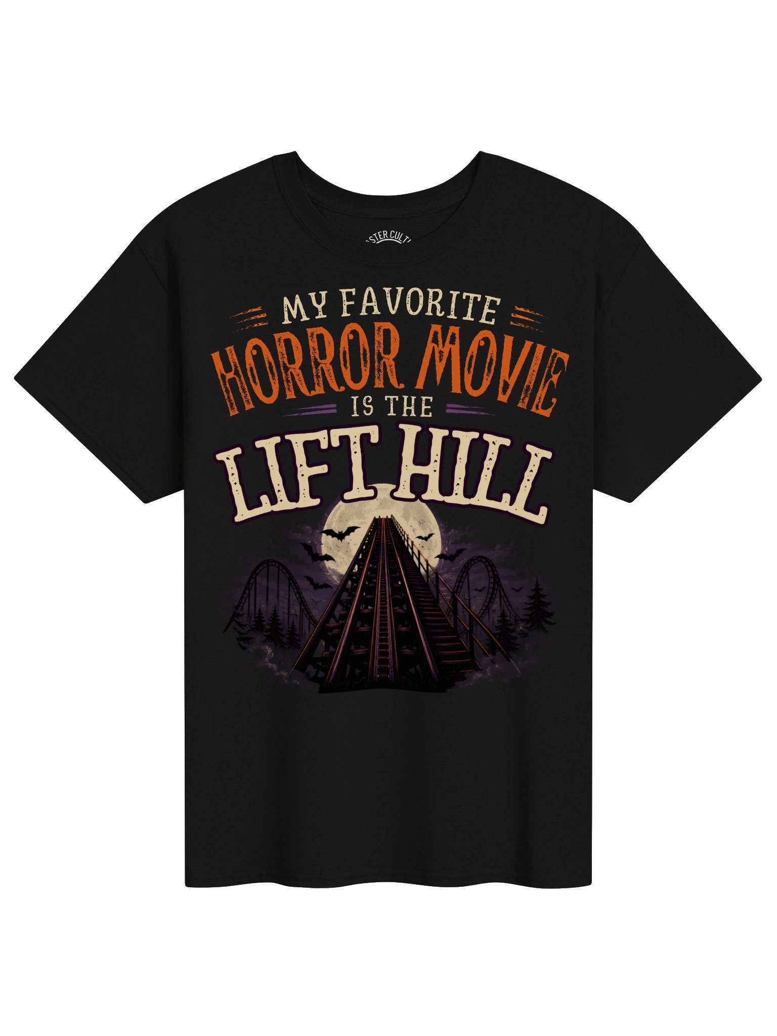 Lift Hill Horror Night Coaster Tee – Full Moon Thrill Ride Shirt product image (1)