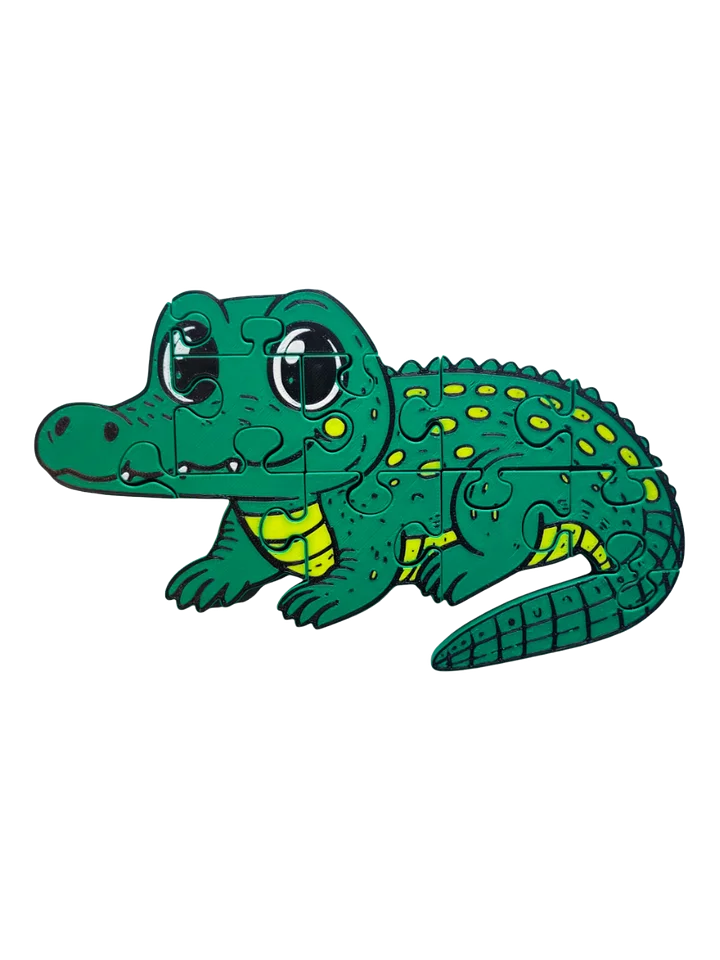 Alligator Jigsaw Puzzle, 3D-Printed Chunky Educational Toy, Toddler & Preschool Learning, Screen-Free Play product image (1)