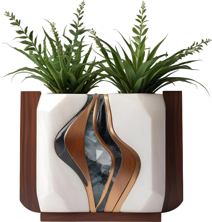 Dream of Eternity Collection – Art Deco Double Planter – PNG product image (1)