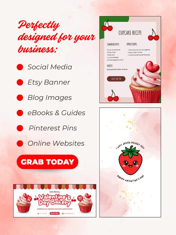 MRR/PLR Red Valentine's Day Clipart product image (8)