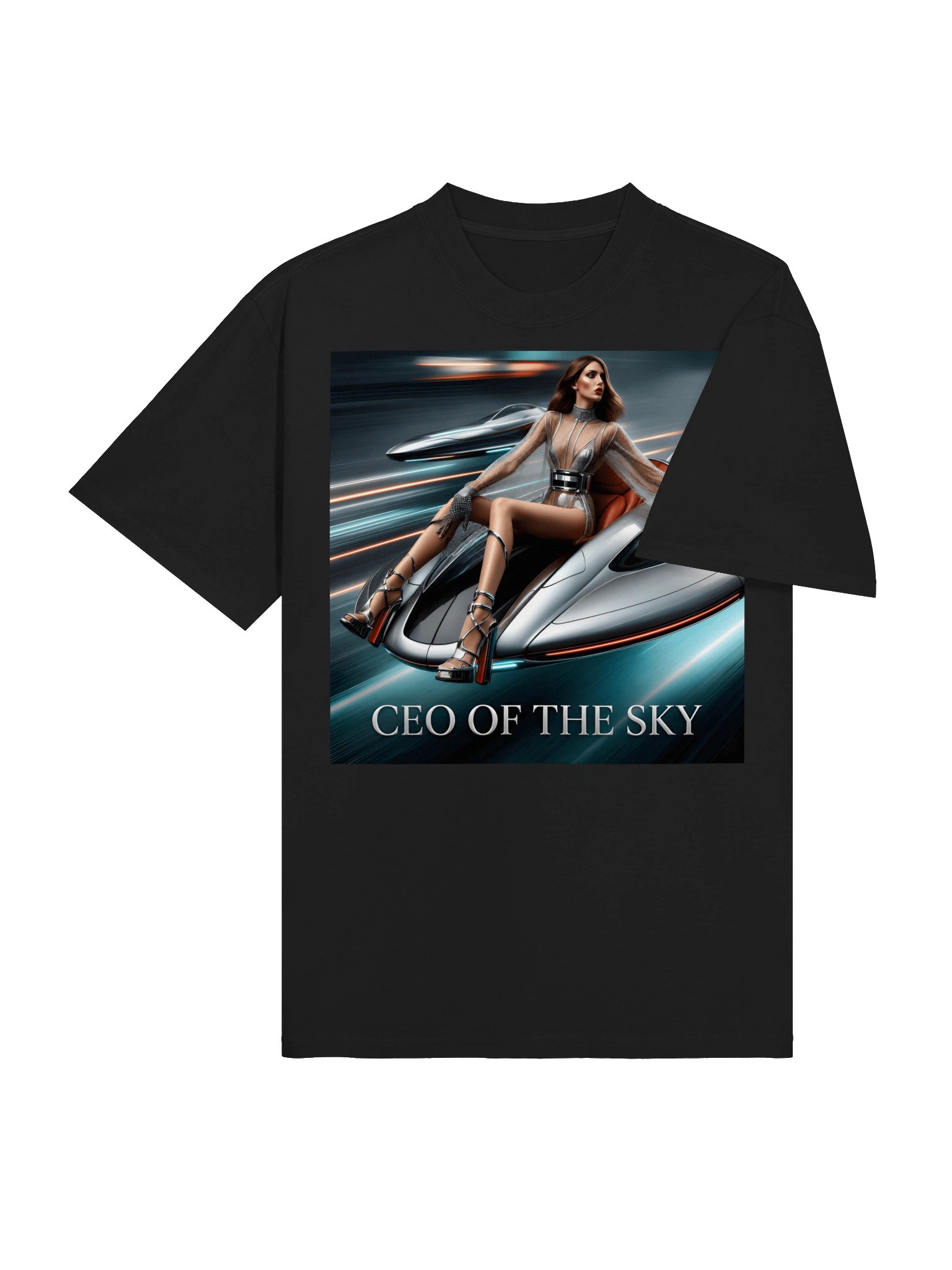CEO Of The Sky T-Shirt | Futuristic Cyberpunk Fashion Tee | Boss Energy Shirt product image (5)