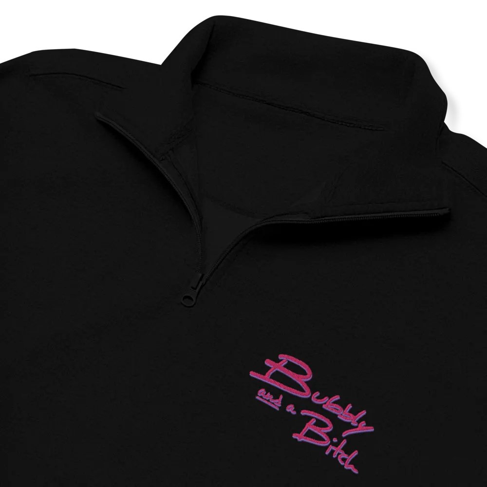 Bubbly and a B*tch (berry shadow design) embroidered quarter zip product image (1)
