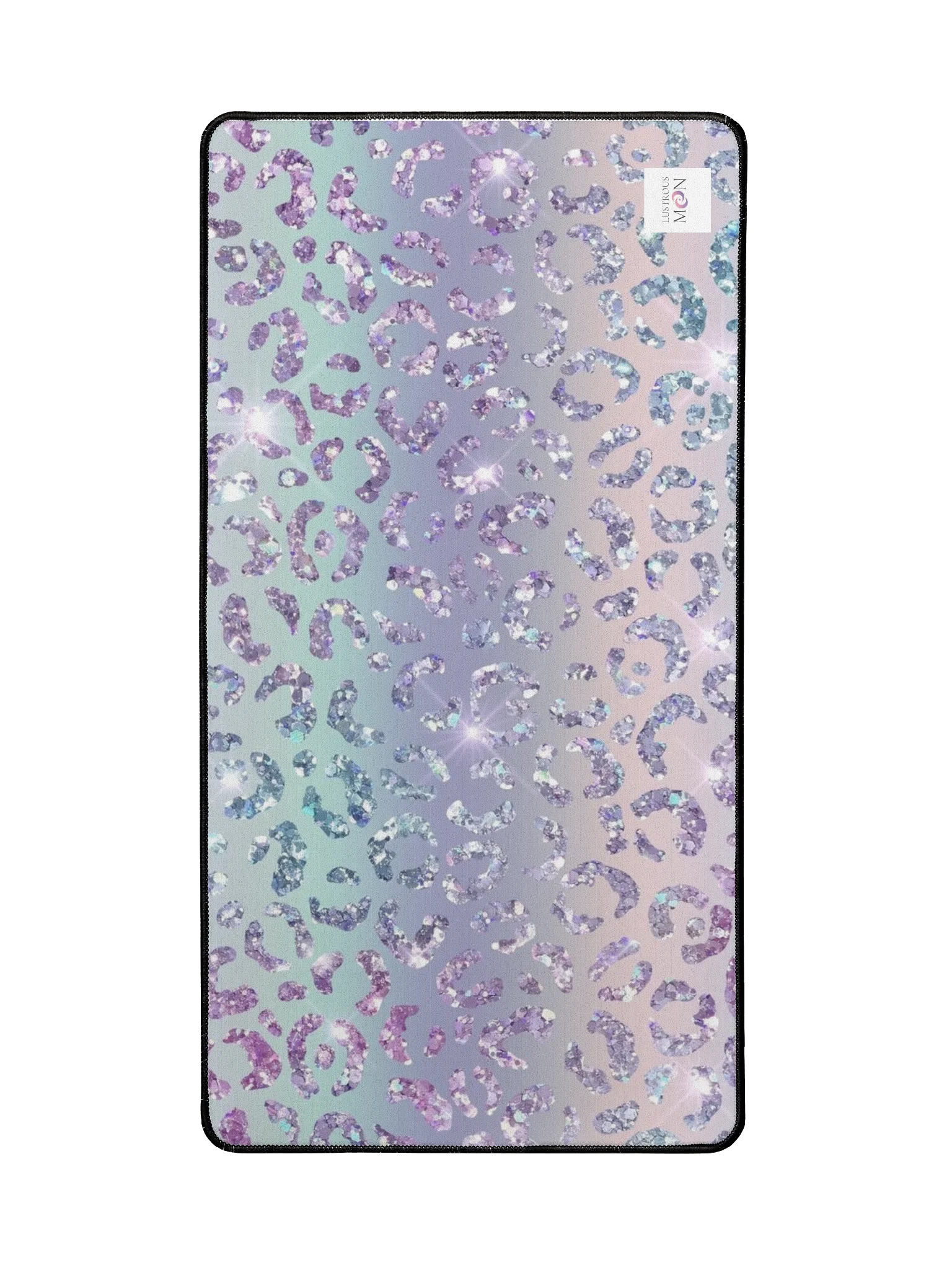 Iridescent Glitter Leopard Pattern Desk Mat product image (2)
