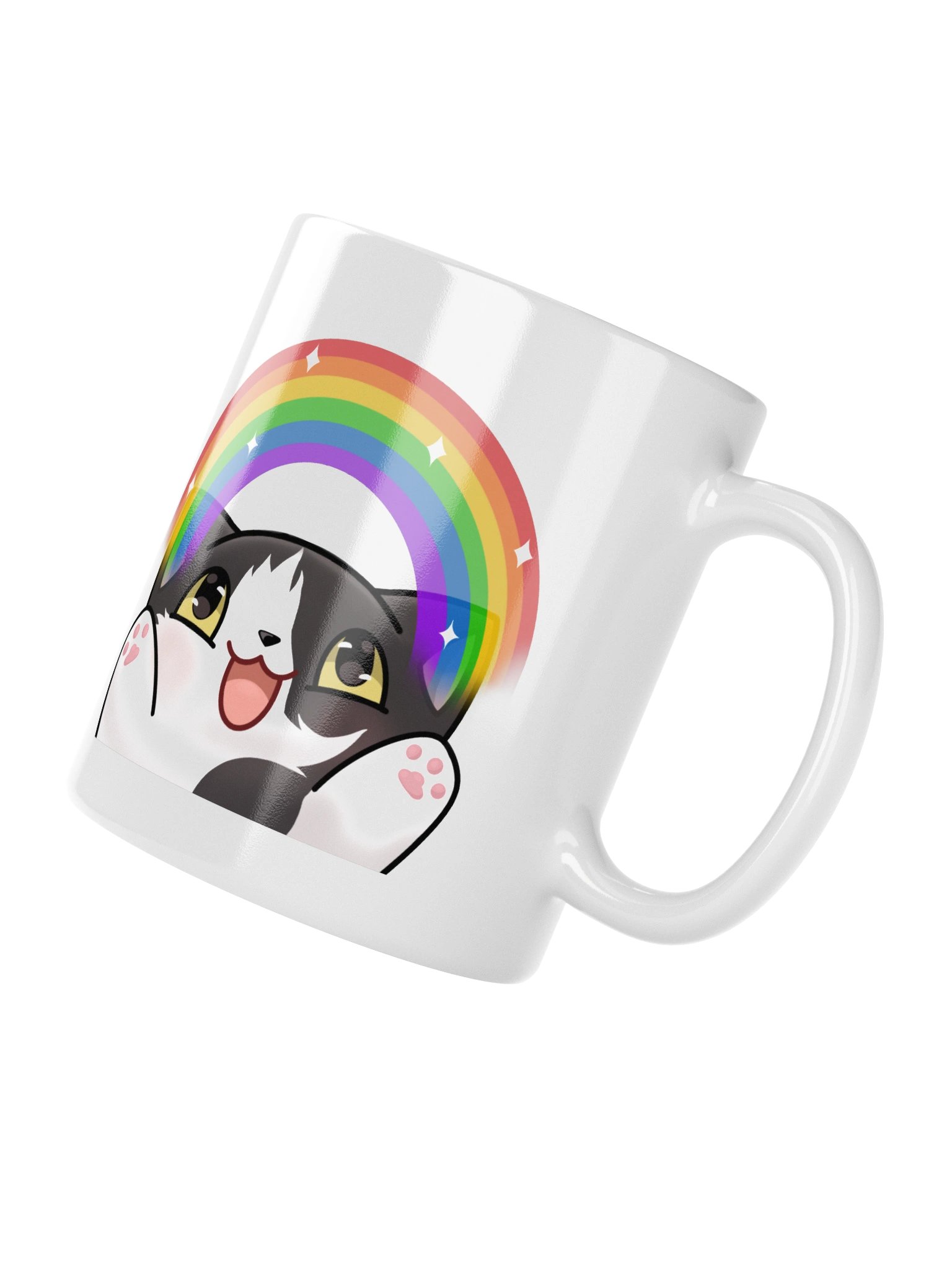 Rainbow Kitten white mug product image (10)