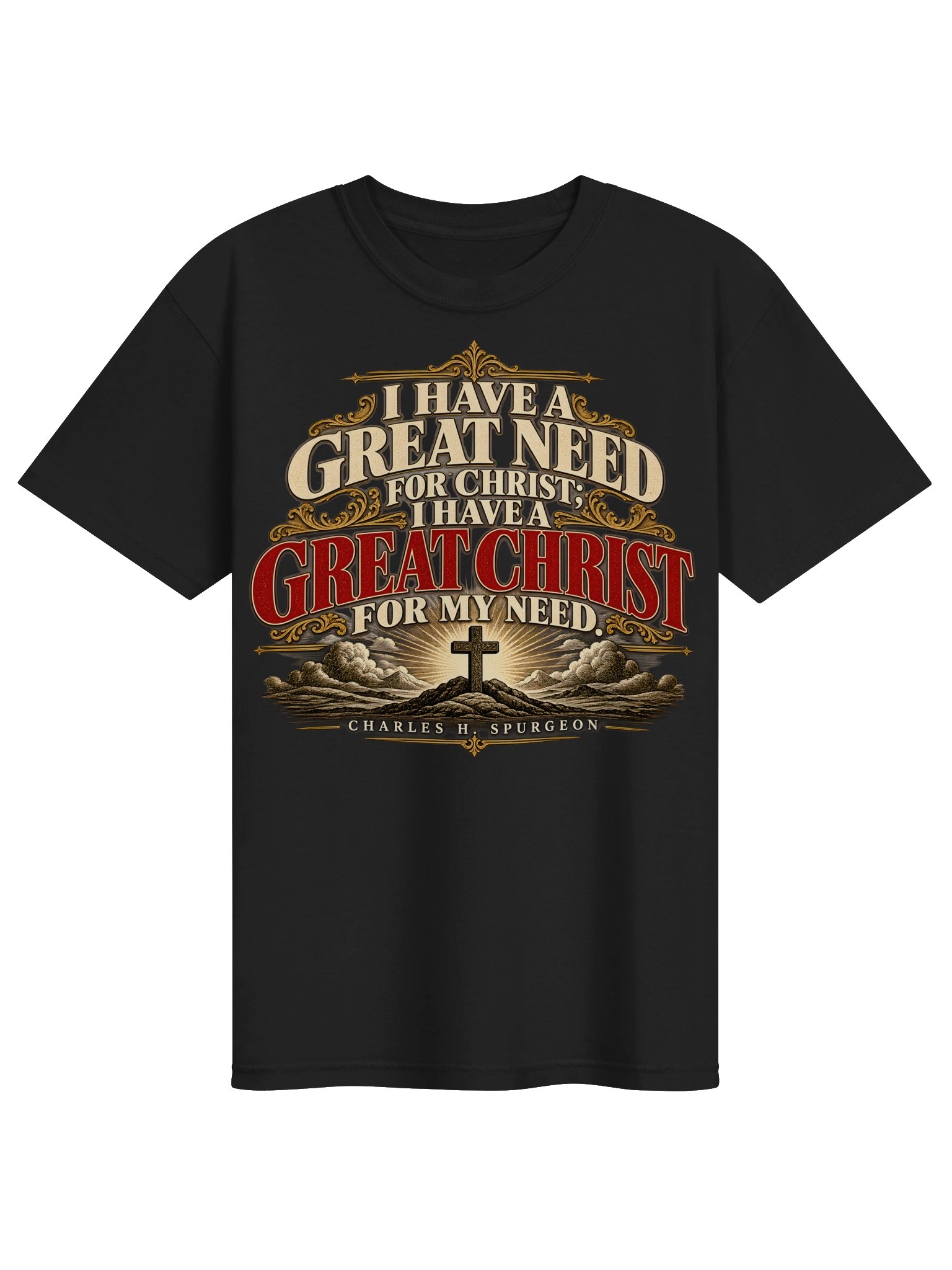 Charles Spurgeon – A Great Christ for My Need | Theology Today Christian T-Shirt product image (2)