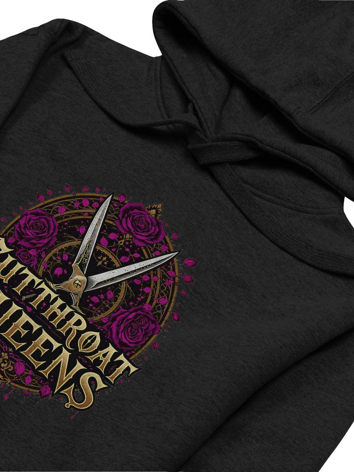 “Cutthroat Queens” Hoodie ⚔️💜 | Gothic Rose & Scissor Design | Cotton Heritage Unisex Premium Hoodie product image (2)