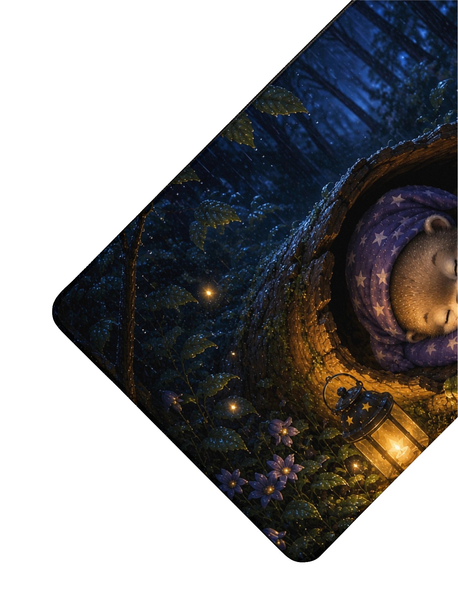 Moonlit Dreams Rainy Night Dreams Desk Mat | BabyEbonWorld product image (3)