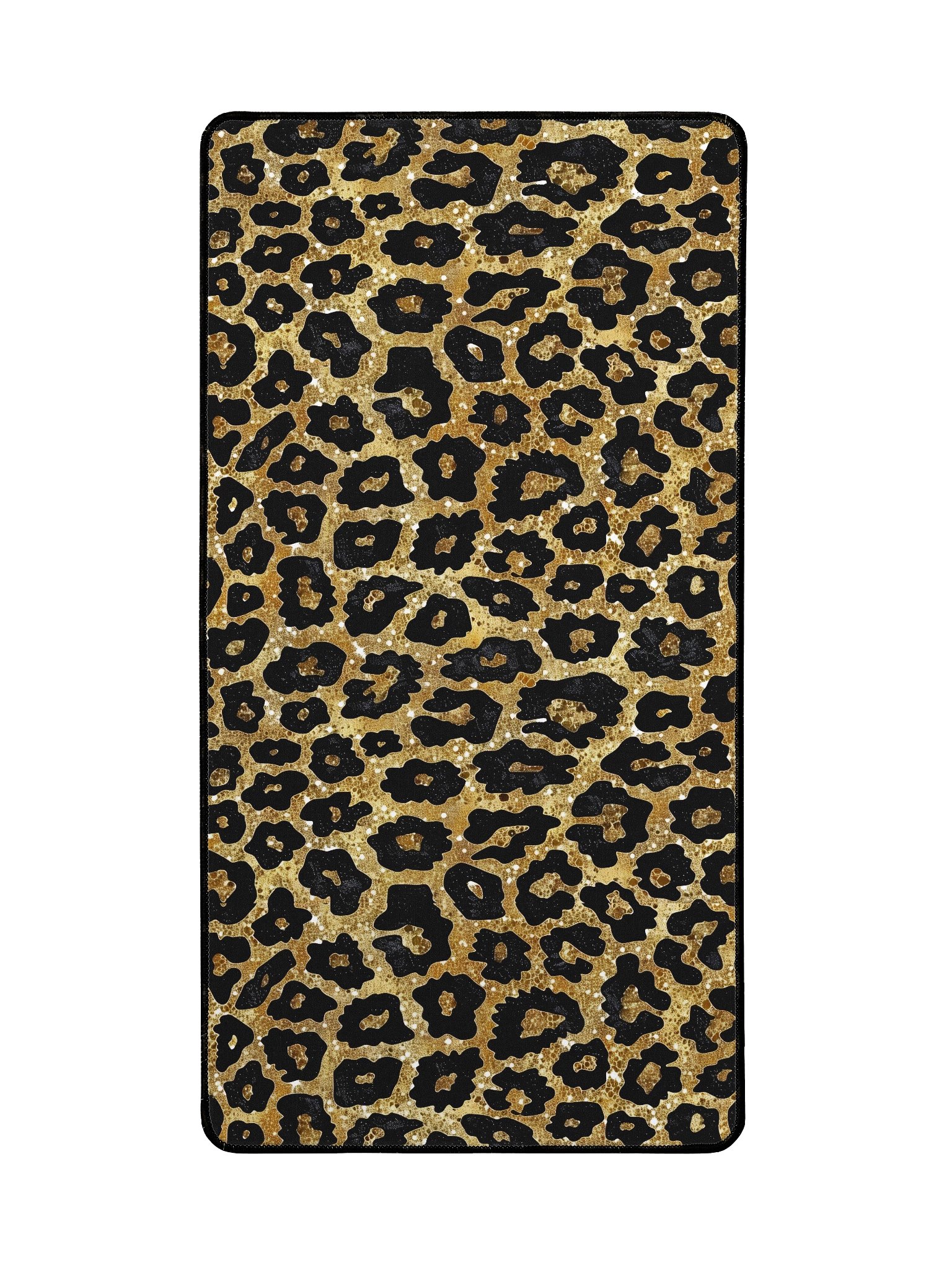 Elegant Black and Gold Leopard Print Desk Mat for Workspace product image (2)