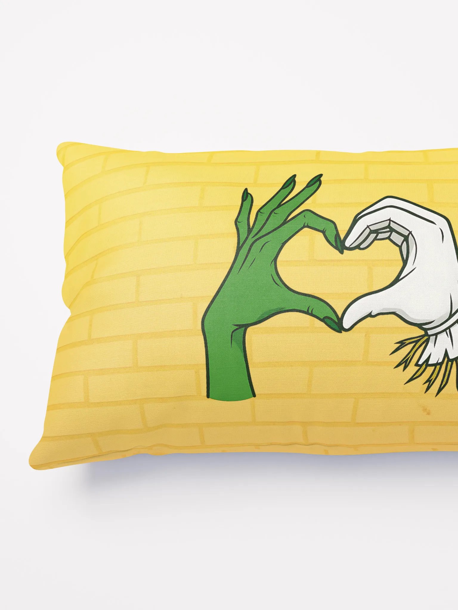 Wicked Love Throw Pillow – Elphaba x Fiyero Heart Art – Theatre Decor product image (3)
