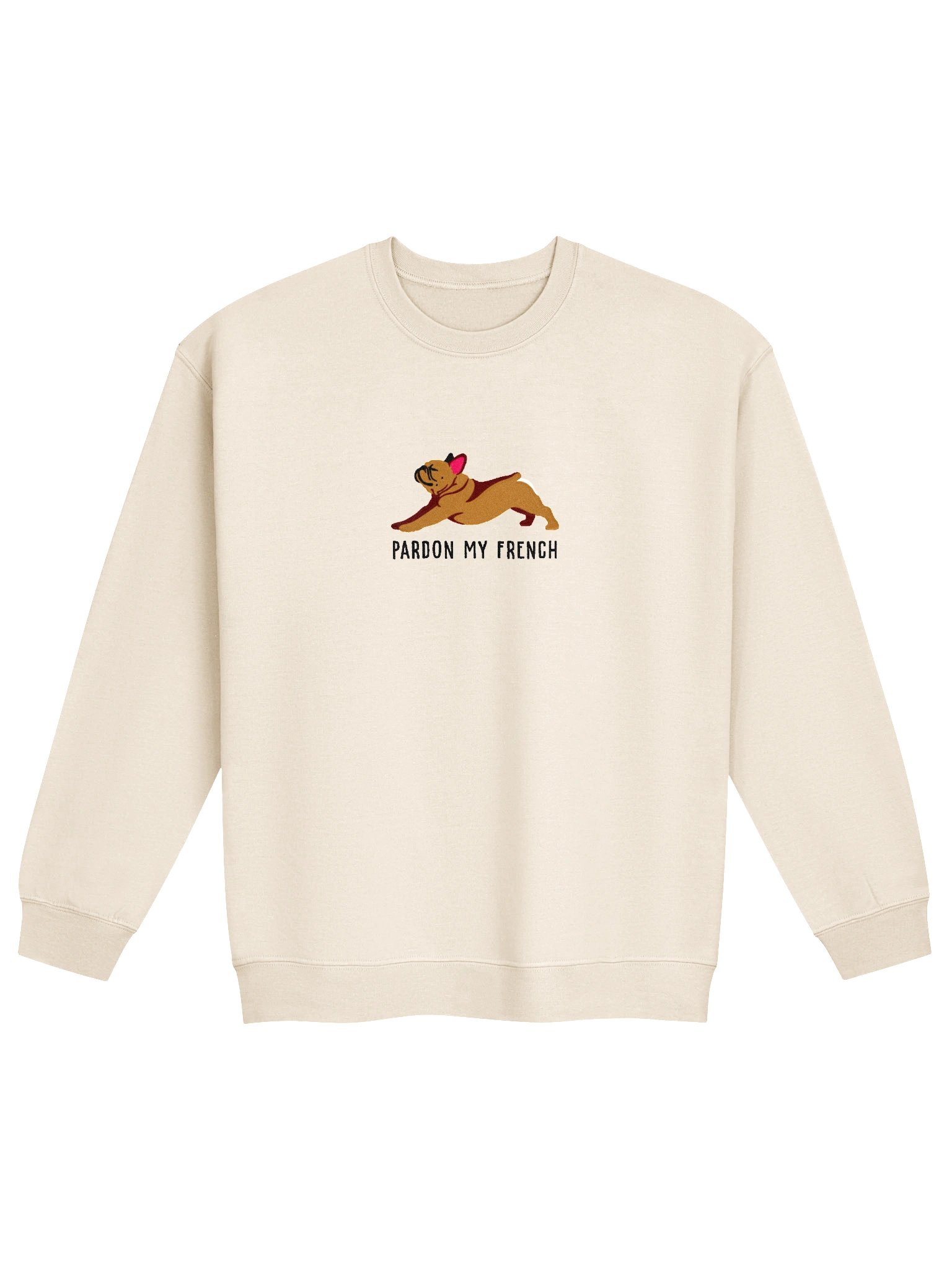 Pardon My French Sweatshirt (Embroidered) of a French Bulldog (Tan/Fawn) product image (4)