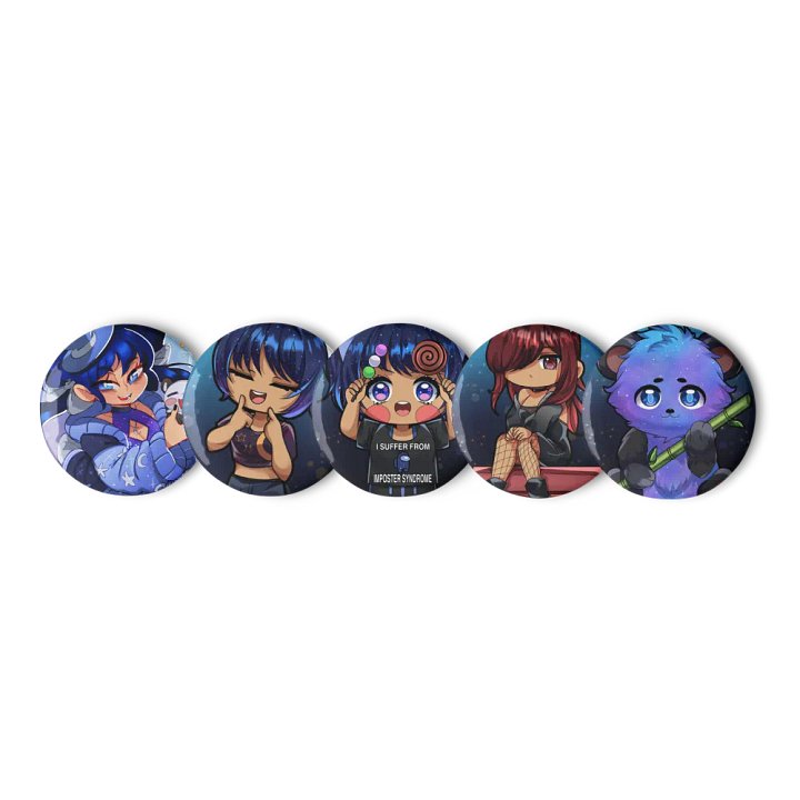 Whimsical Moonlit Friends Pin Button Set product image (1)