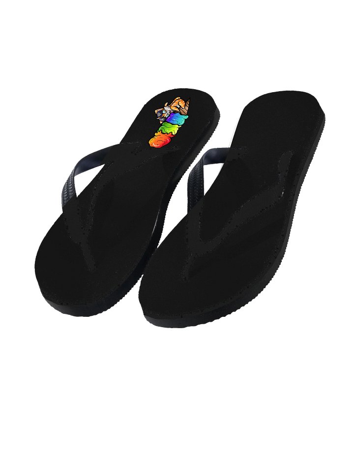 Arcade Warrior Rainbow Ice Cream Cat Flip Flops product image (1)