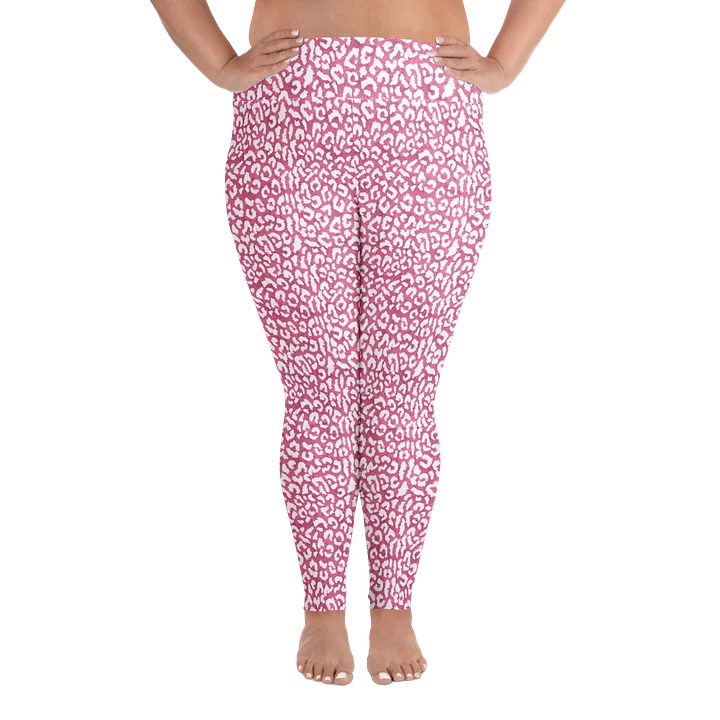 Bold Pink Leopard Skin Print Plus Size Leggings product image (1)