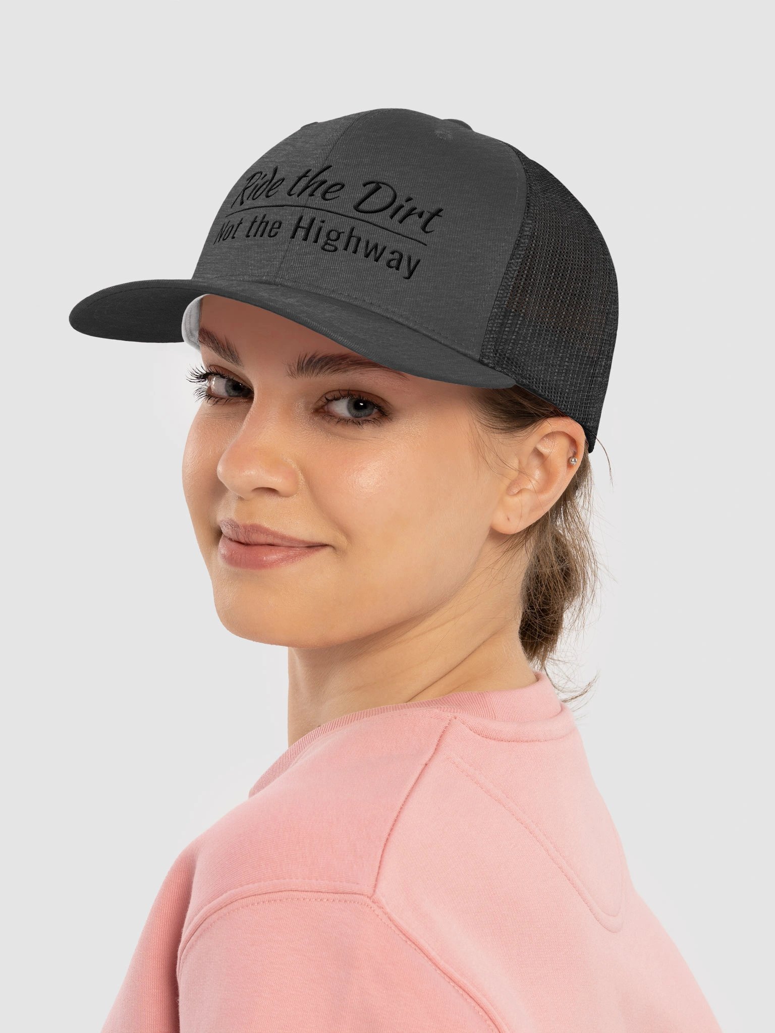 Backroadcrew Ride the Dirt not The Highway Hat (black embroidery) product image (19)