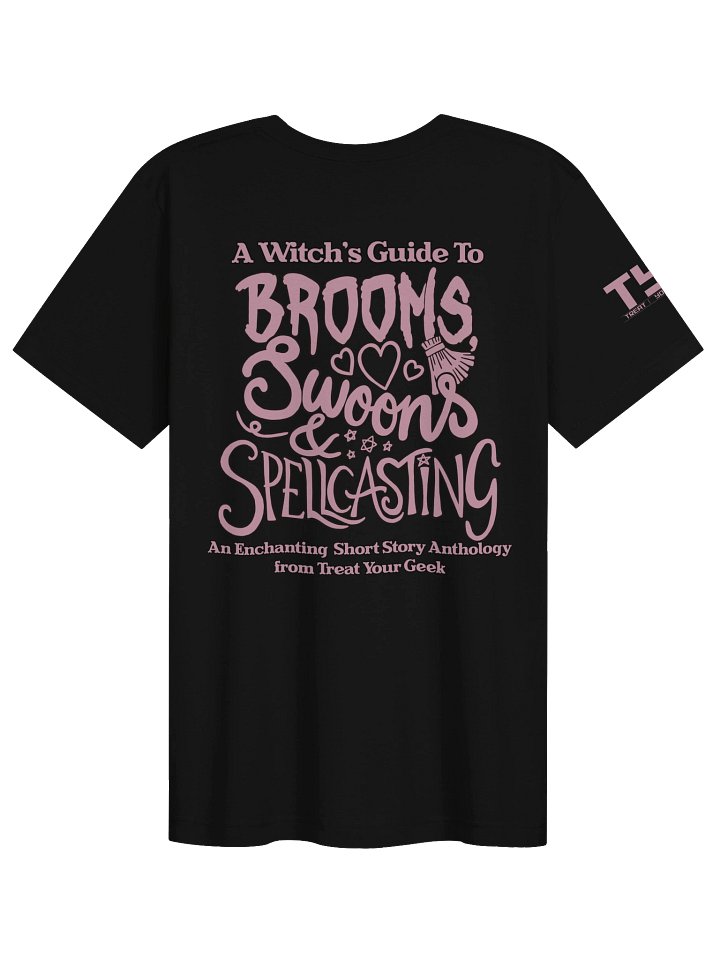 A Witch's Guide To Brooms, Swoons & Spellcasting Shirt (Dark Colours Small Logo) product image (2)