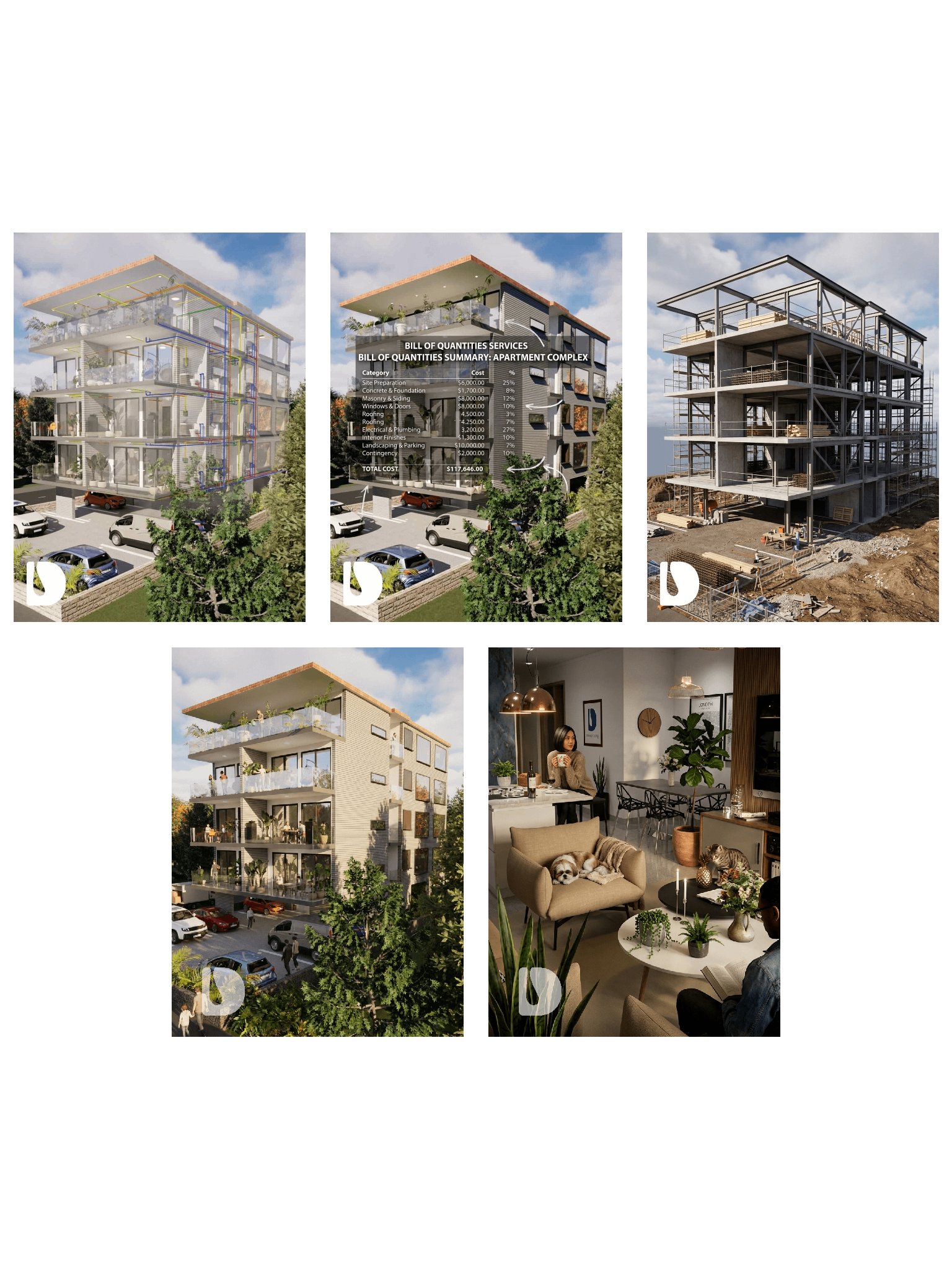 Complete Drawing Package – 5-Storey 7-Unit Apartment Block | DA62301A product image (1)