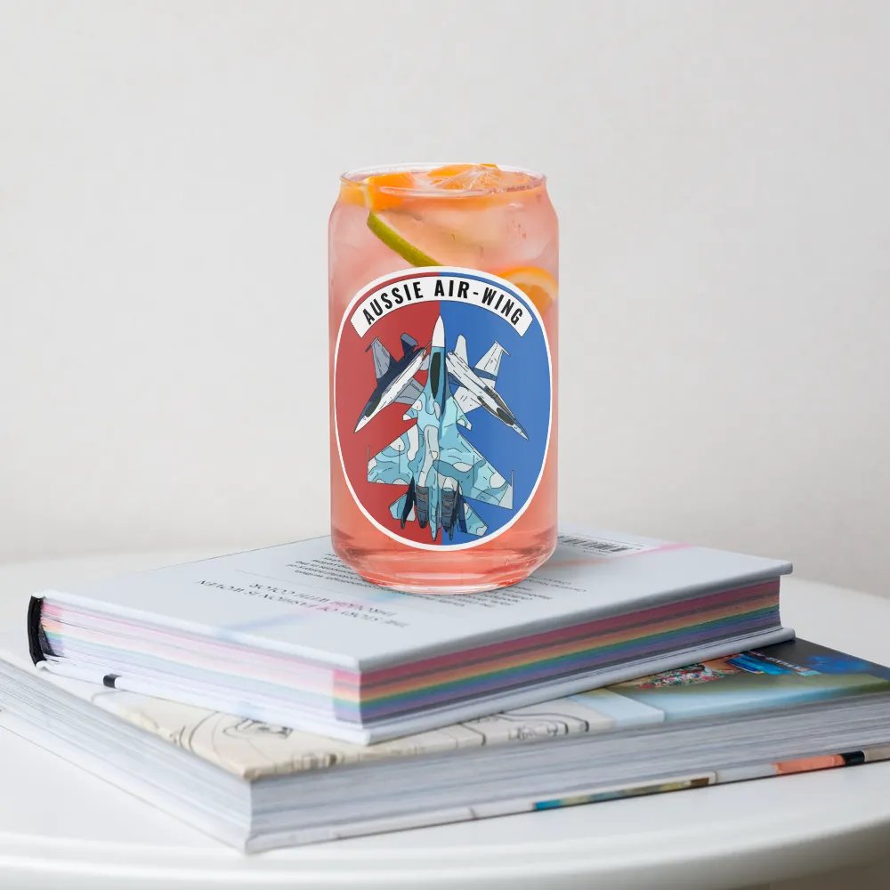 Aussie Air-Wing Wide logo Can-Shaped Glass product image (4)