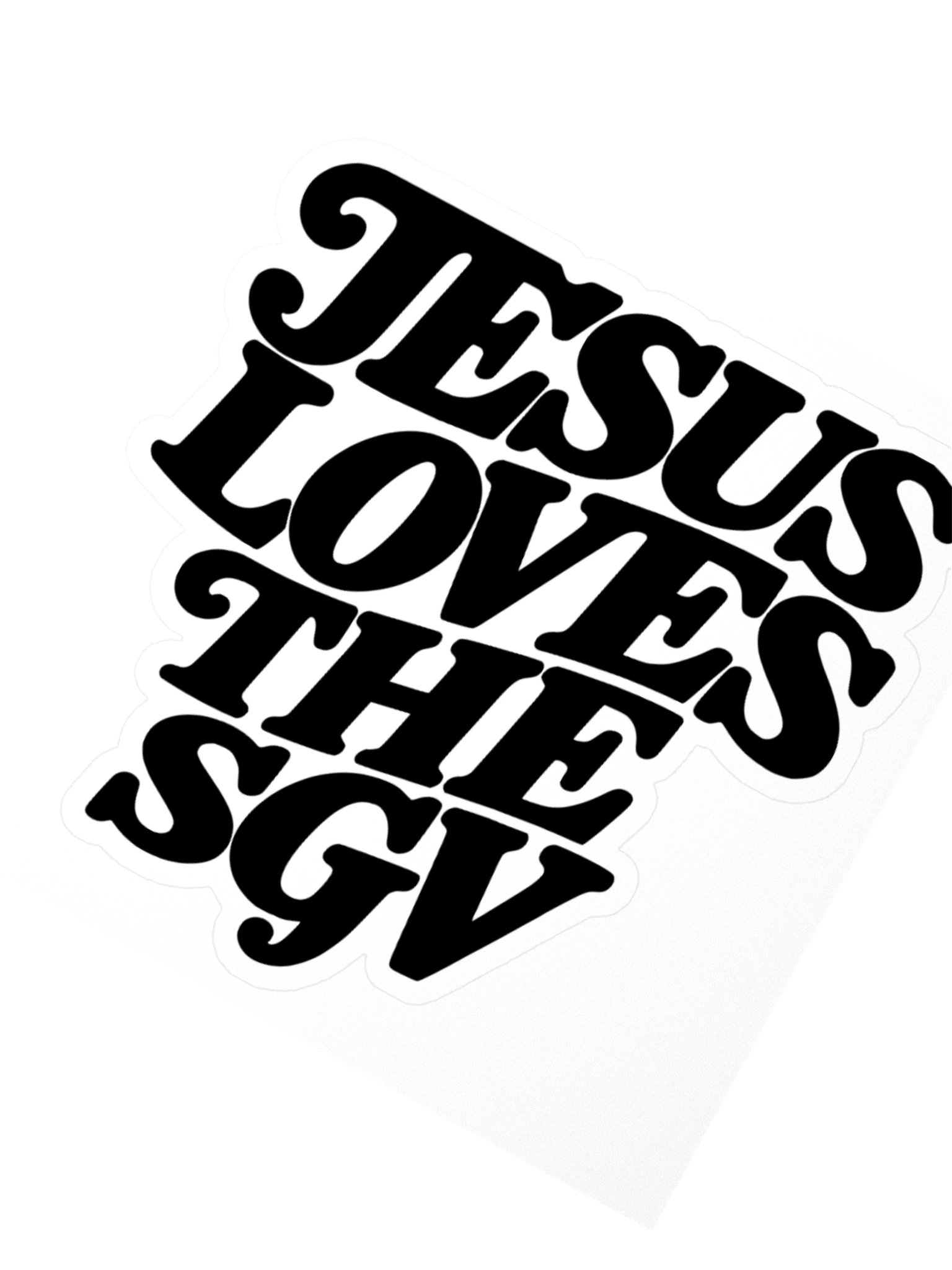 Jesus Loves the SGV Black Kiss Cut Sticker product image (6)