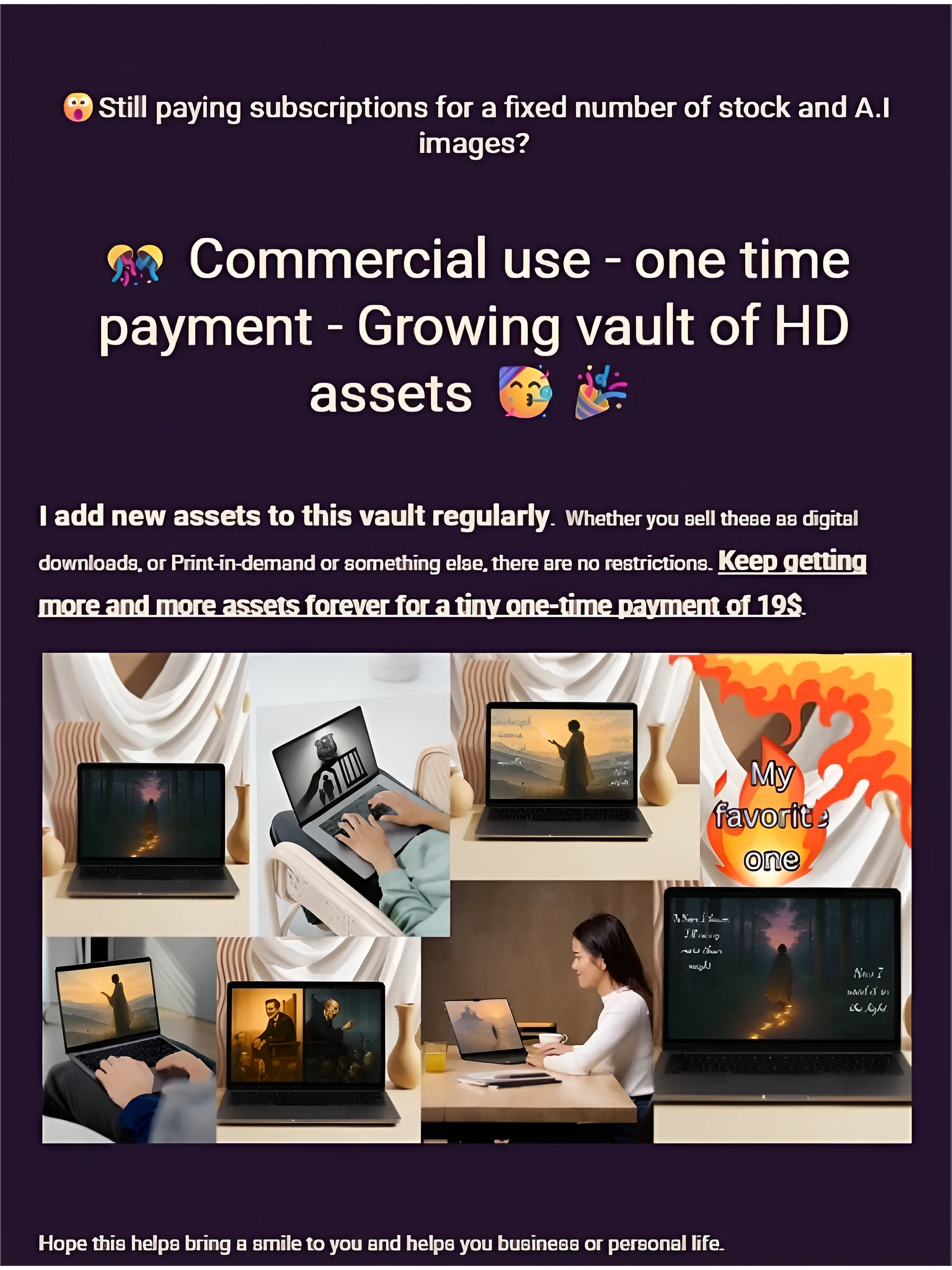 Commercial use rights-one time payment-growing library of HD assets product image (1)