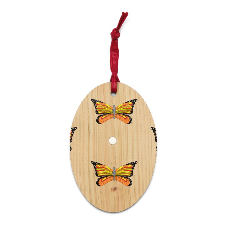 Symmetrical Orange Butterfly Wooden Ornaments product image (2)