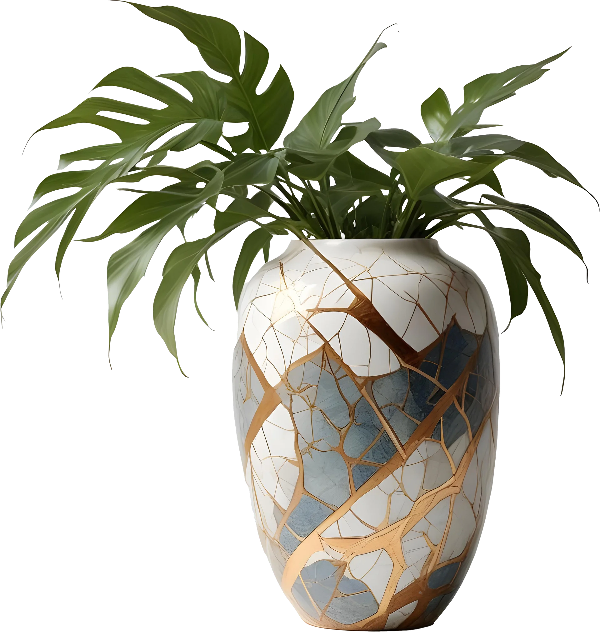 Celestial Harmony – Vase Kintsugi Marble Serenity PNG product image (1)