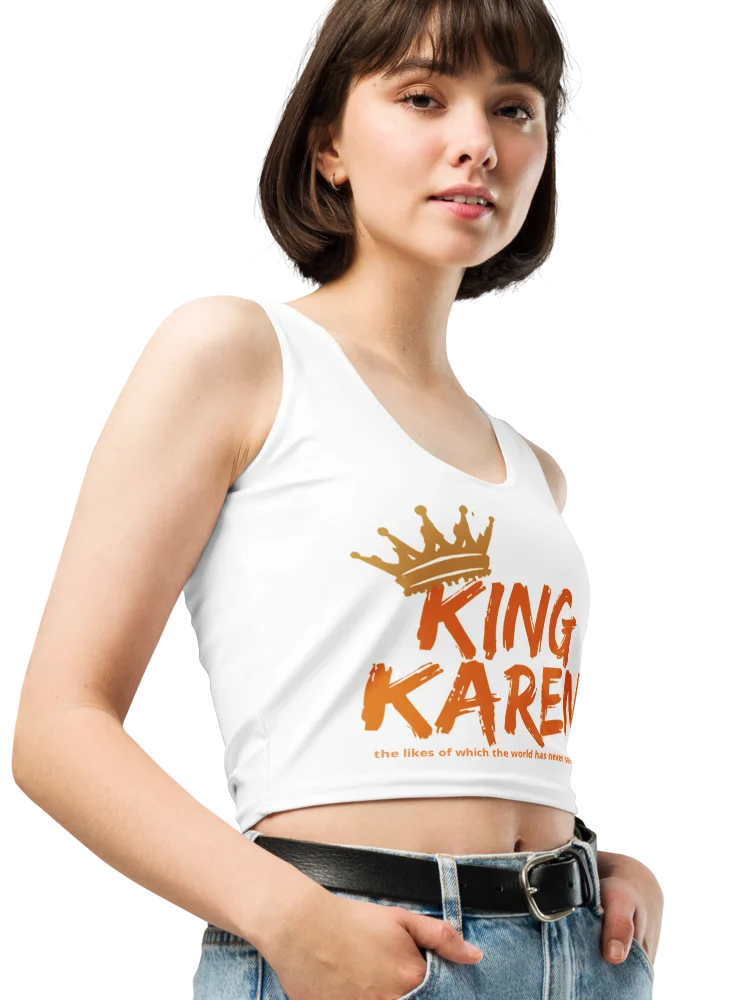 King Karen Crowned White Stretchy Crop Top product image (1)