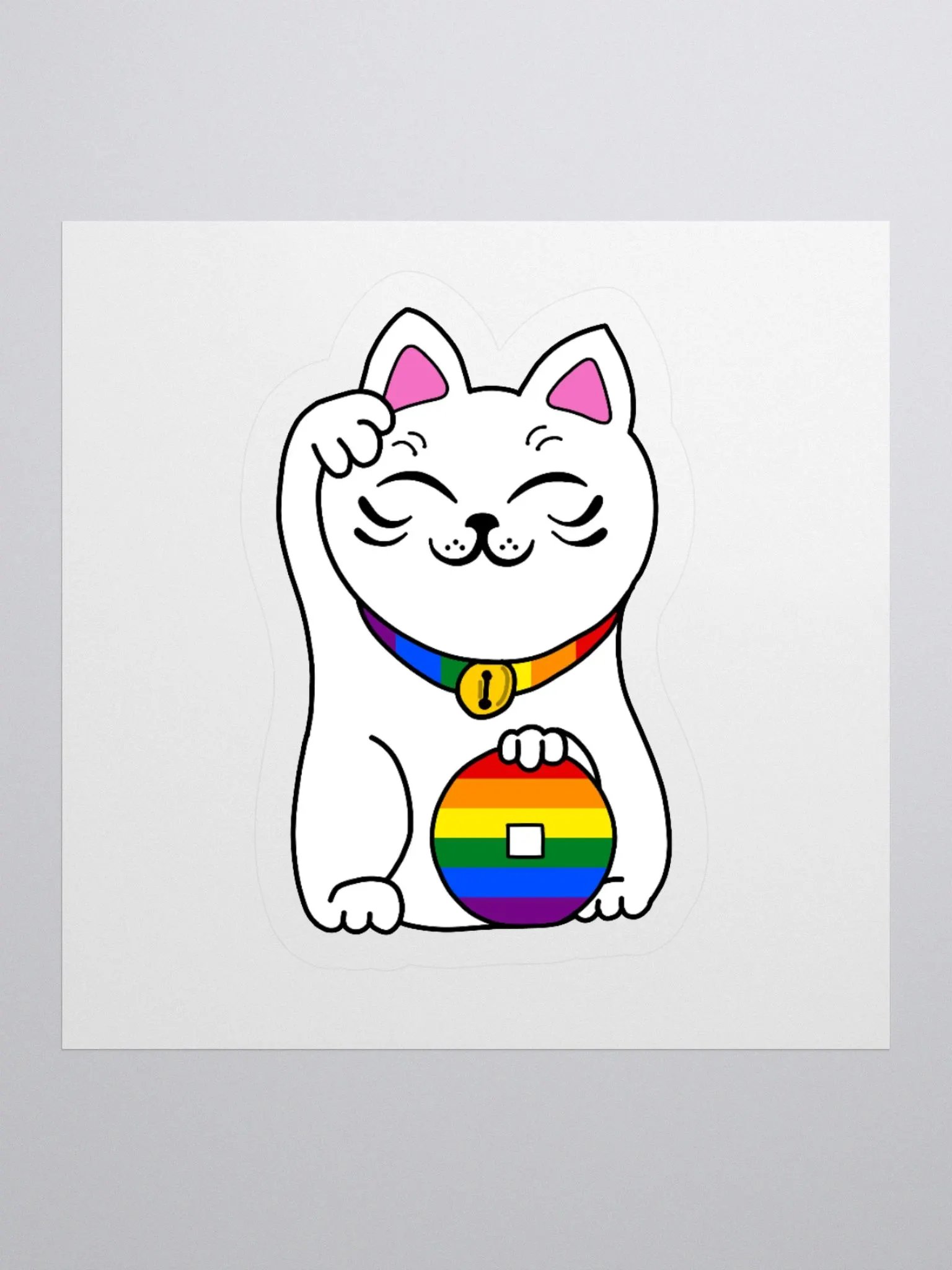 Maneki neko pride sticker product image (1)
