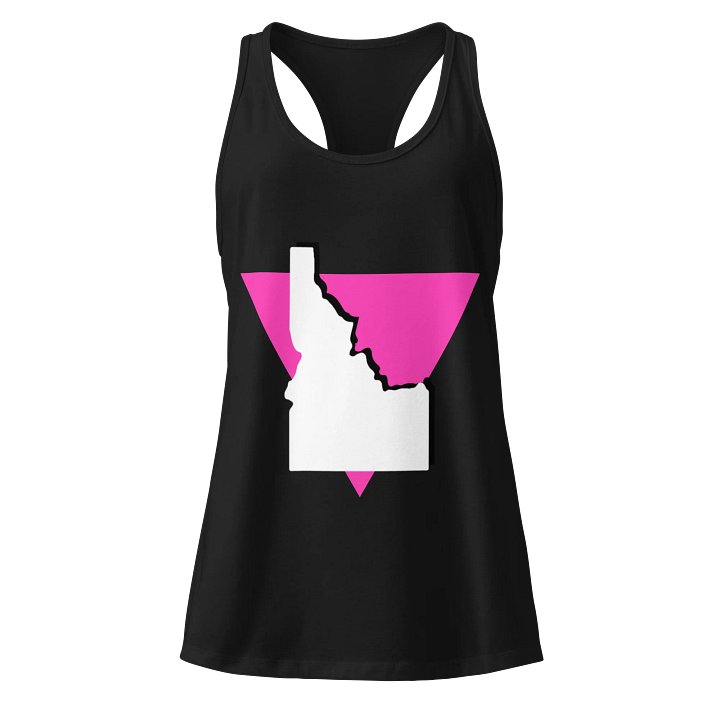 "PINK TRIANGLE" dark racerback tank product image (1)