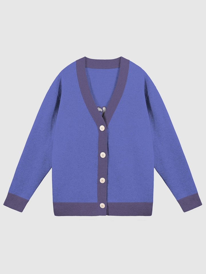 HABITUAL INSTIGATIOR (lg. lined design, duotone violet and taupe) knitwear cardigan product image (1)