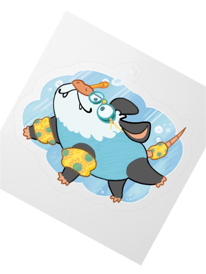 Gone Swimmin Possum Sticker product image (2)