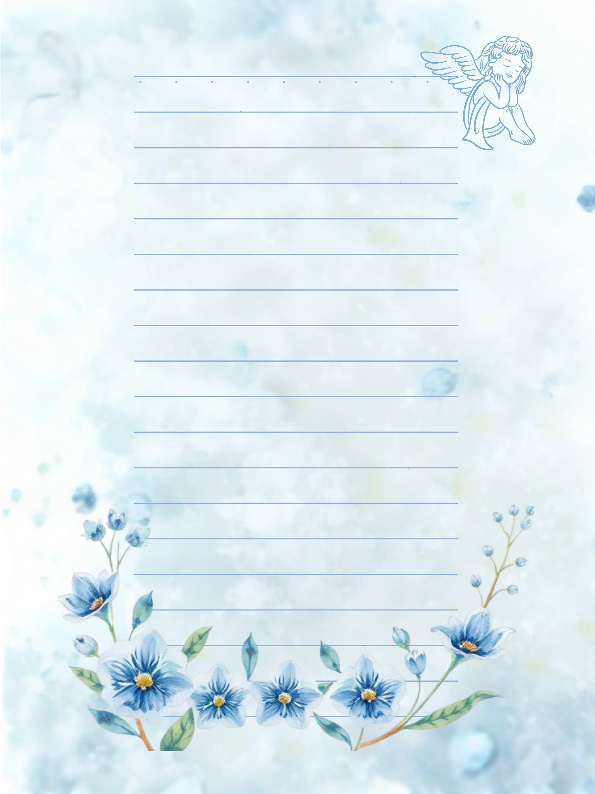Blue Floral Christian Stationery Set (7 Designs) product image (7)