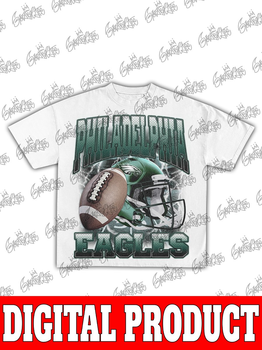Philadelphia Eagles Vintage Helmet & Football Bootleg Graphic product image (2)