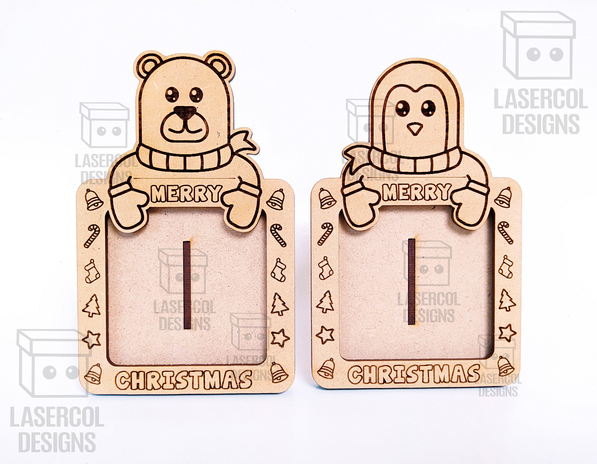 Christmas Ornaments Photo Frame Set 3 - Laser Cut Files product image (9)
