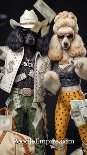 ✨ Lucky looks good on a poodle.

Vegas attitude. Trailer-park chic. Pure poodle confidence. 🐩💋
If you’re living that lucky li...