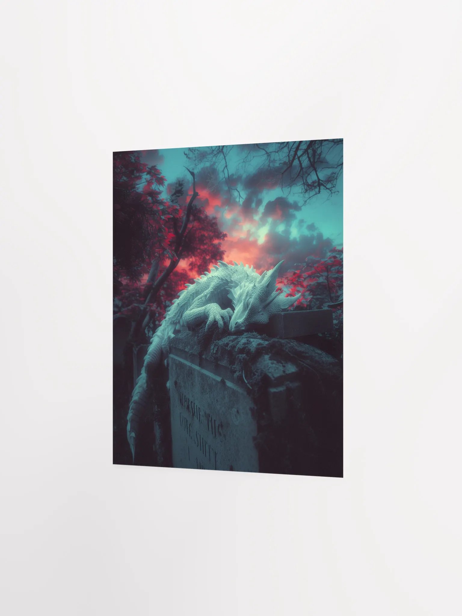 White dragon on a tomb - Poster product image (2)