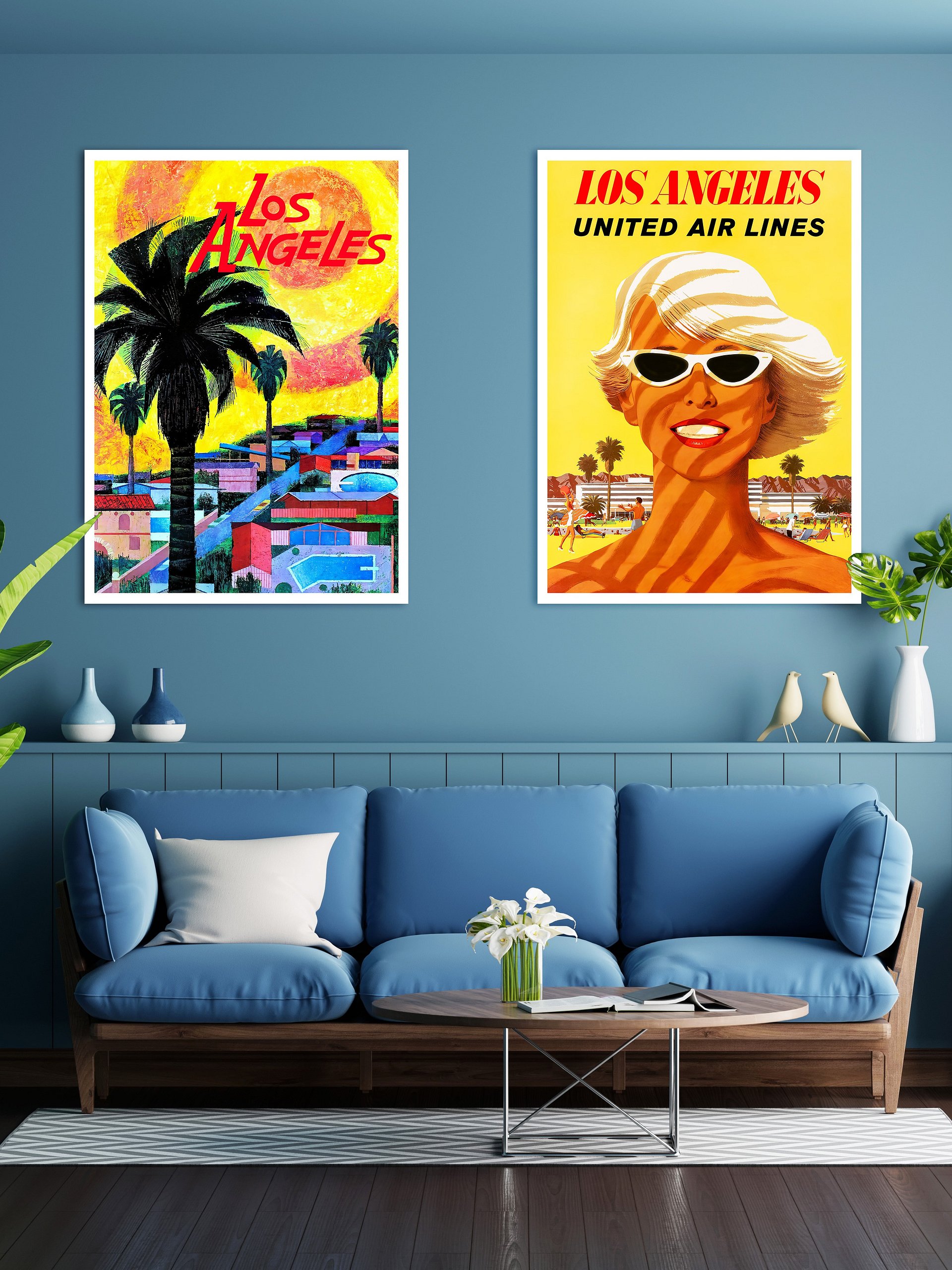 Los Angeles, USA, 1965 — retro vintage travel poster product image (2)