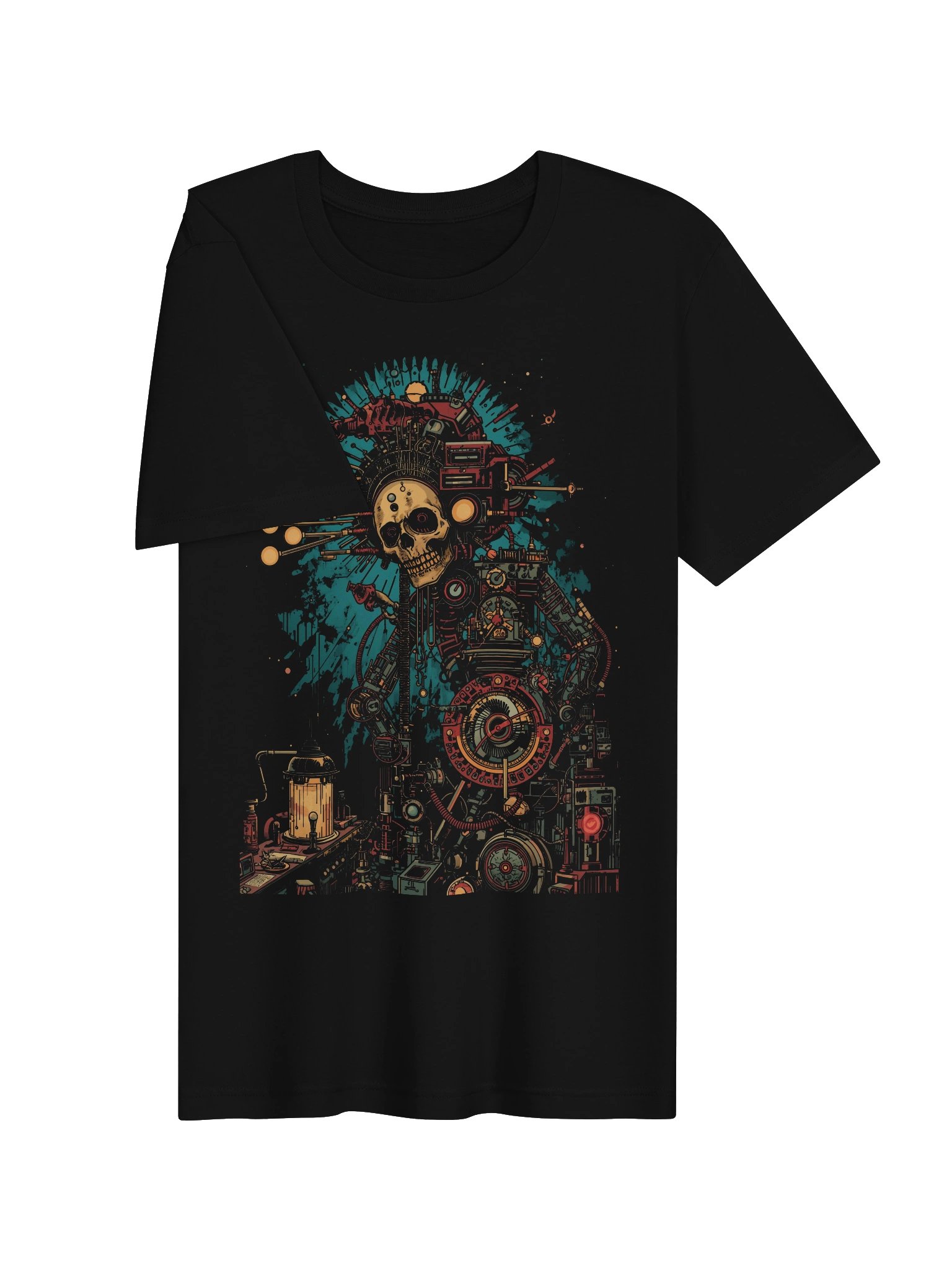 Retro-Futurist Skull Mechanic Lightweight T-Shirt product image (6)