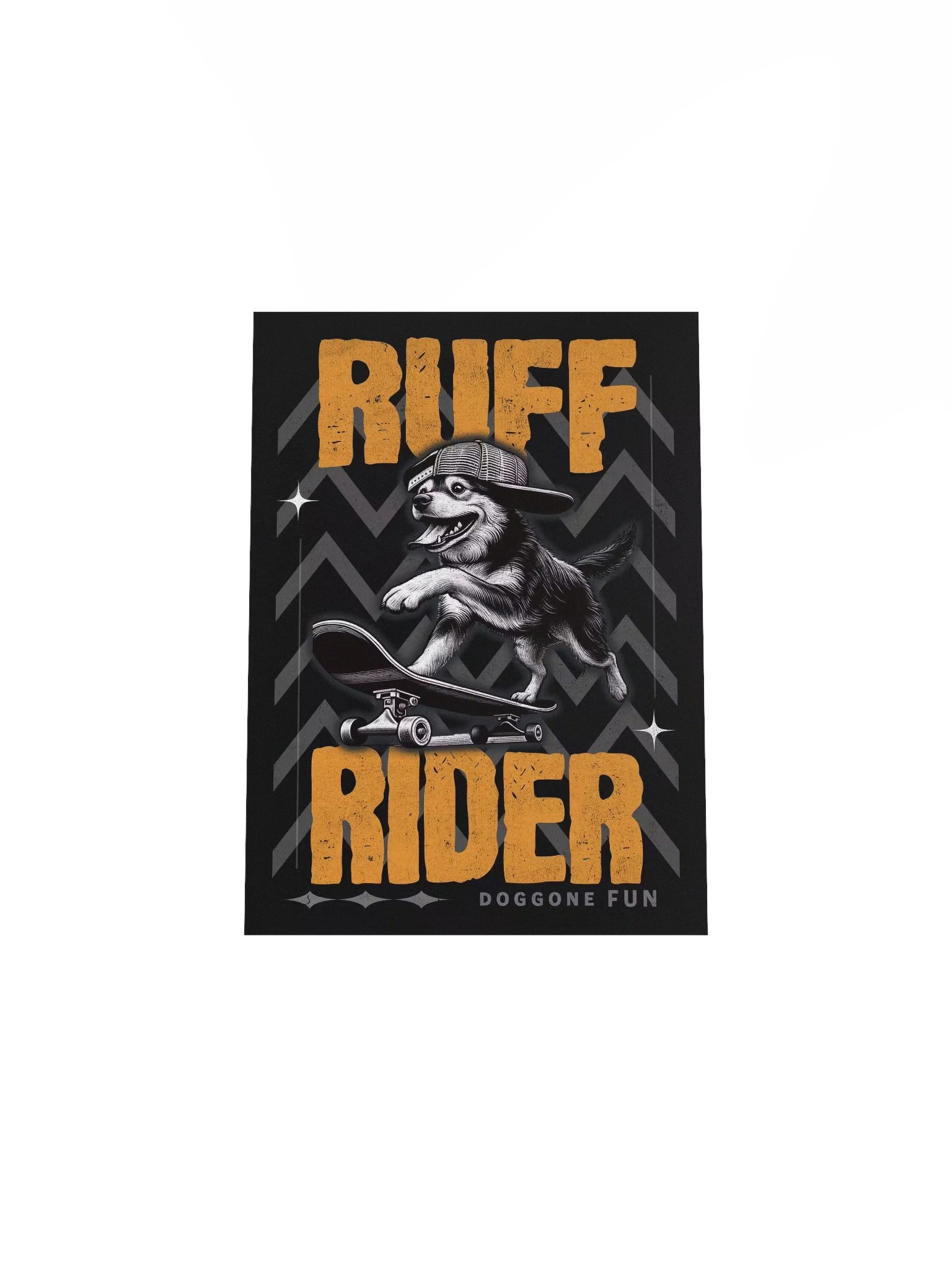 Ruff Rider Funny Skateboard Dog Unframed Poster product image (26)