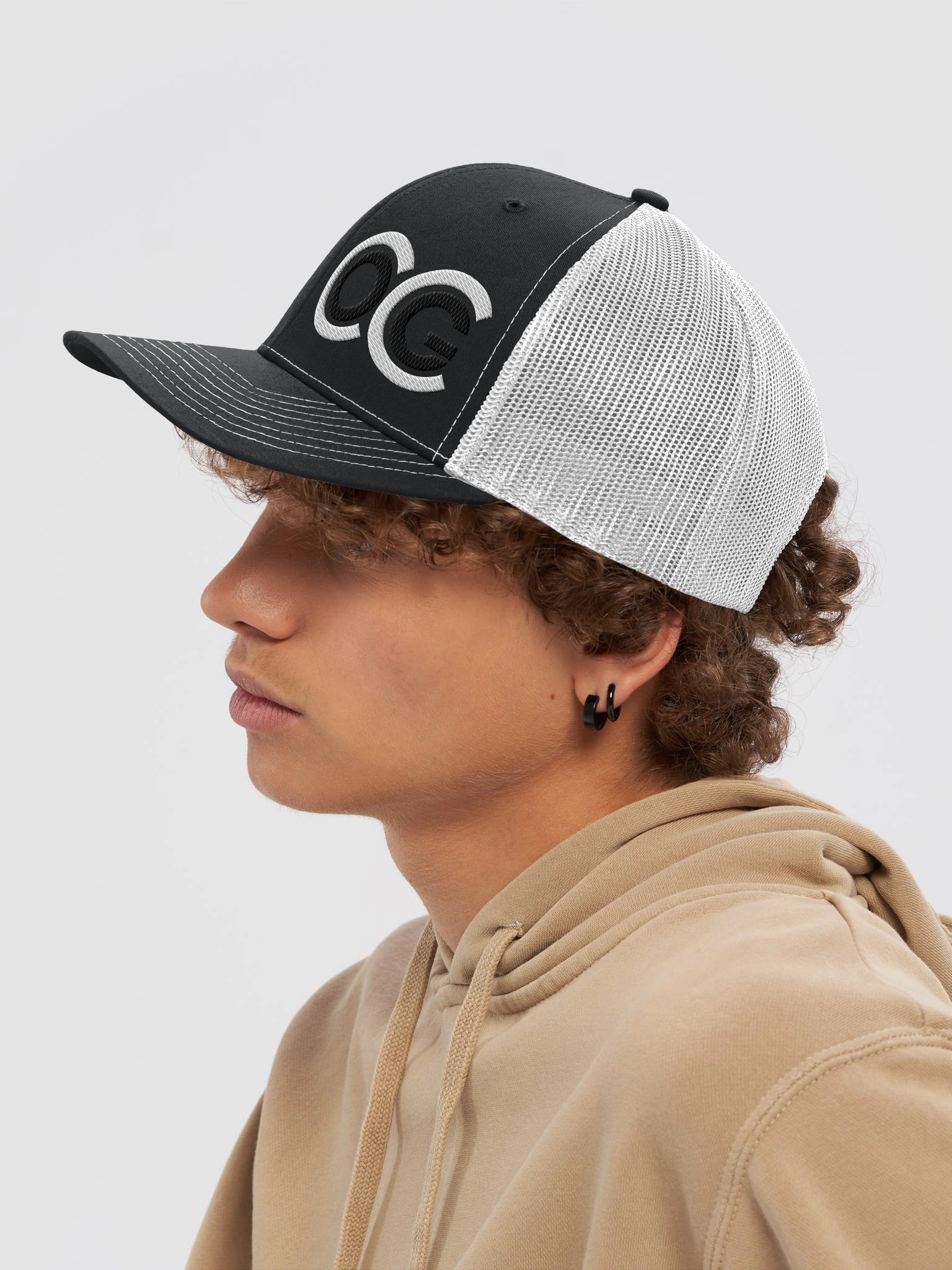 Cocoa Crusty CCOG Trucker Cap - White/Black on Black product image (7)
