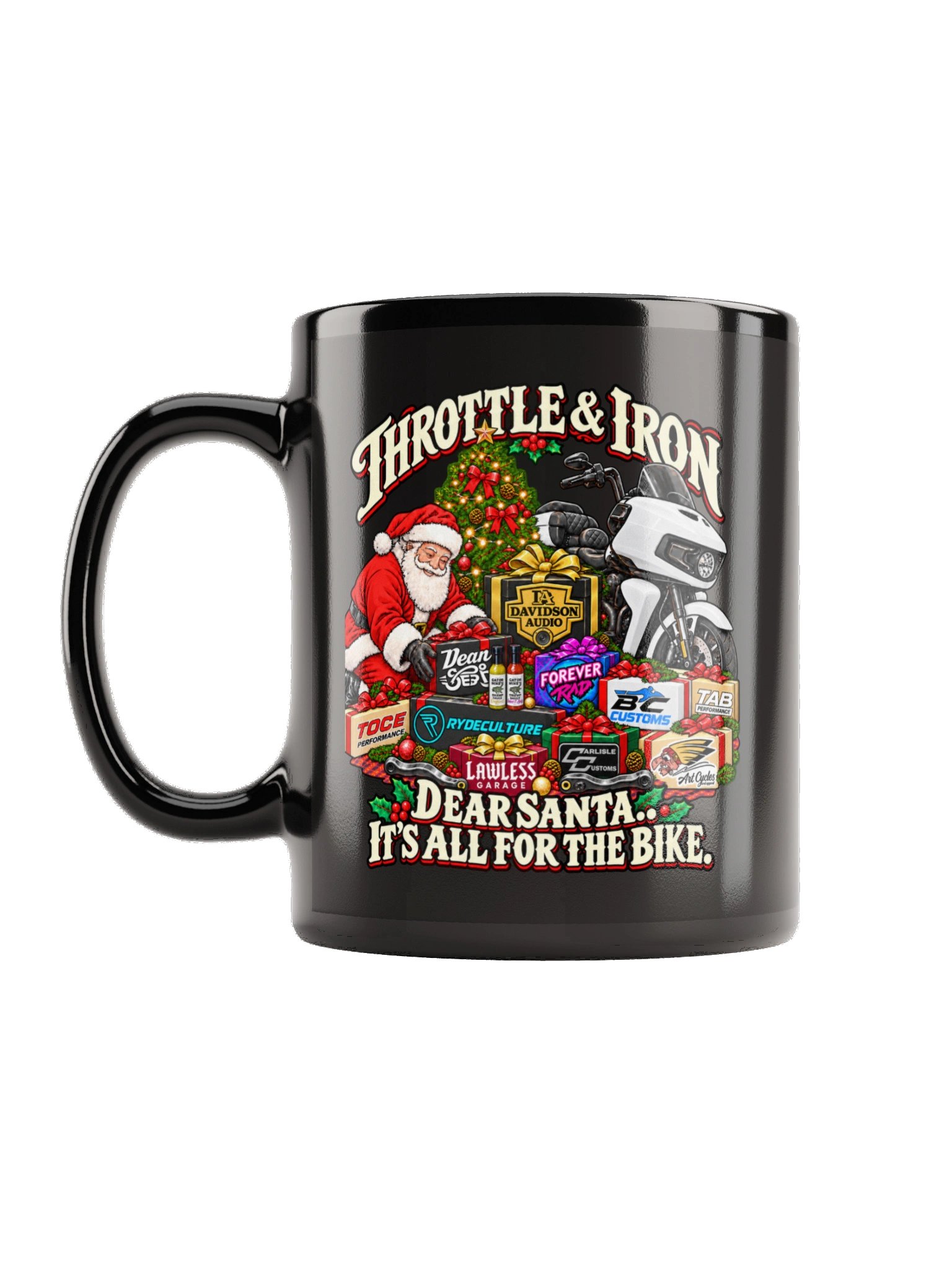 Dear Santa, It’s All for the Bike | Black Christmas Mug product image (1)